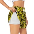 thumbnail image 3 of Lsque Yellow Butterflies Printed Women's Running Shorts with Liner Pockets,Elastic Quick Dry Workout Athletic Gym Yoga Shorts,Womens High Waist Shorts-X-Large, 3 of 9