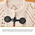 thumbnail image 2 of 4 Pairs Diagonal Buckle Horn Toggles Closure Buttons Leather Dress Sweater Coat Retro Clothes Bevel, 2 of 6