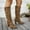 Brown, variant on Women Knee High Boots Zebra Print Suede Boots Wrinkled Pointed Toe Chunky Heel Knee High Boots Pointed Toe Chunky Heel Slouchy Boots
