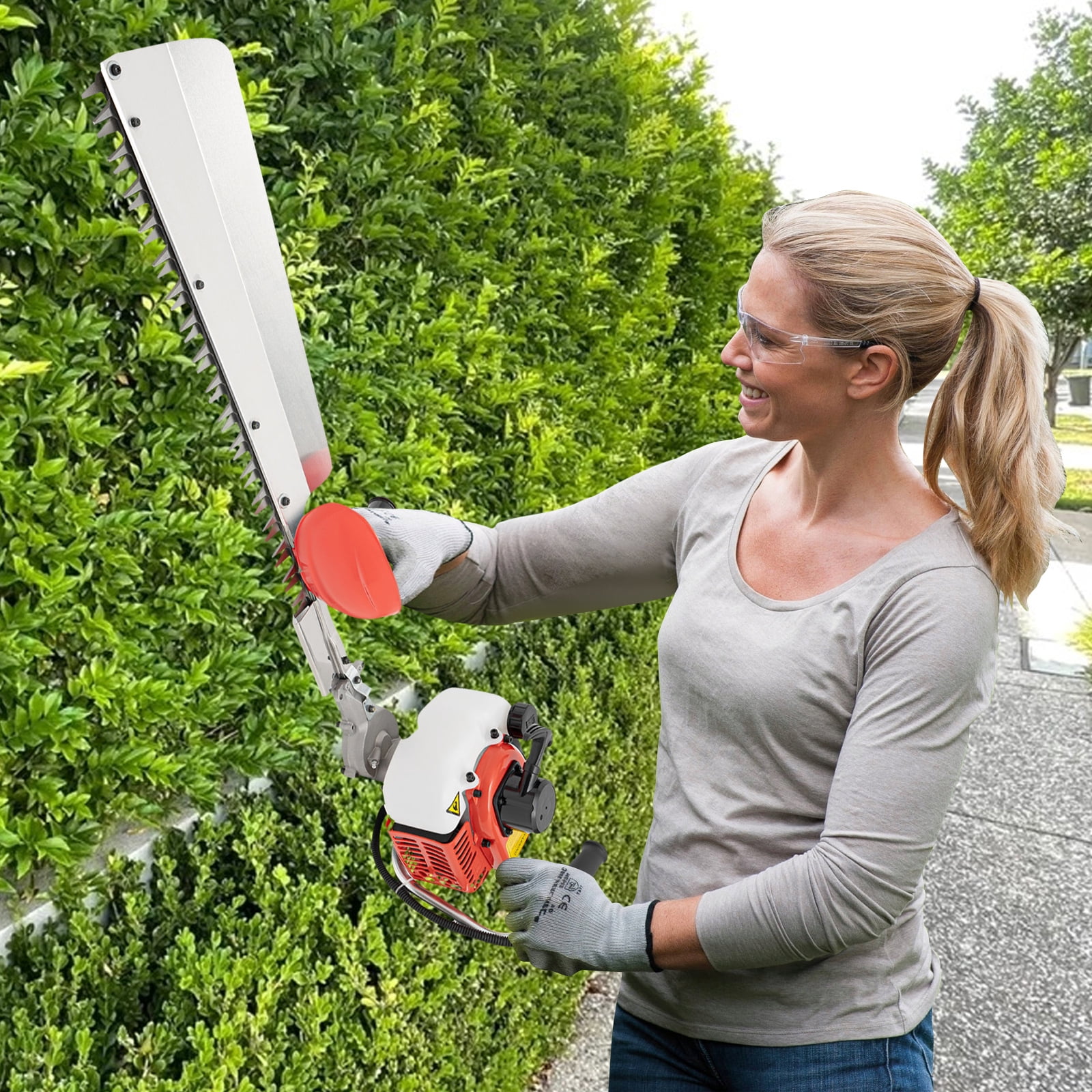 2-Stroke Gas Hedge Trimmer, Portable Trimming Branch Hedge Trimmer, 0.65KW 22.5CC Blade Garden Tool, Single Edge Blade Hedge Trimmer, Trimmer Engine for Homes, Yards