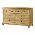 thumbnail image 3 of Furniture of America Stratford 6-Drawer Solid Wood Bedroom Double Dresser, Natural Oak, 3 of 10