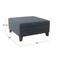 thumbnail image 4 of HomePop Ottomane de Rangement en Tissu Carrée de Style Transitionnel de Luxe 32 Pouces en Bleu Marine Texturé, 4 of 12