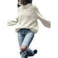 thumbnail image 1 of Gvmfive Womens Turtleneck Long Sleeve Chunky Knit Pullover Sweater Jumper Tops, 1 of 5