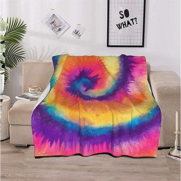 Couverture Teinture sur Nœuds Colorée pour Garçons Filles, Couverture Légère Douce, Couverture Douce et Chaude pour Bébé/enfants/jeune/adulte, 40X50 Pouces