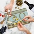 thumbnail image 5 of Greek Key Cutting Board, Fret Pattern in Oval and Circle Shapes Wavy Straight Borders, Decorative Tempered Glass Cutting and Serving Board, Small Size, Marigold Plum White, by Ambesonne, 5 of 5