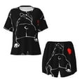thumbnail image 4 of Picia Animal Bulldog Pajamas Sets for Women Soft Short-Sleeved Pjs with Lounge Shorts Two Piece Sleepwear-Large, 4 of 9