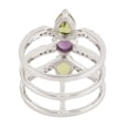 thumbnail image 3 of KIRAN FINE JEWEL Pear Green Peridot Amethyst Cocktail Band Ring 925 Sterling Silver Wedding Women Gemstone Statement Jewelry Gift For Her, 3 of 5