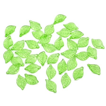 - 450 Green Leaf Acrylic, Loose Beads, Bead 18x11mm Approx 3/4 Inch