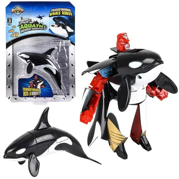 Figura de acción Toy Transforming Orca Whale to Robot, 10 cm