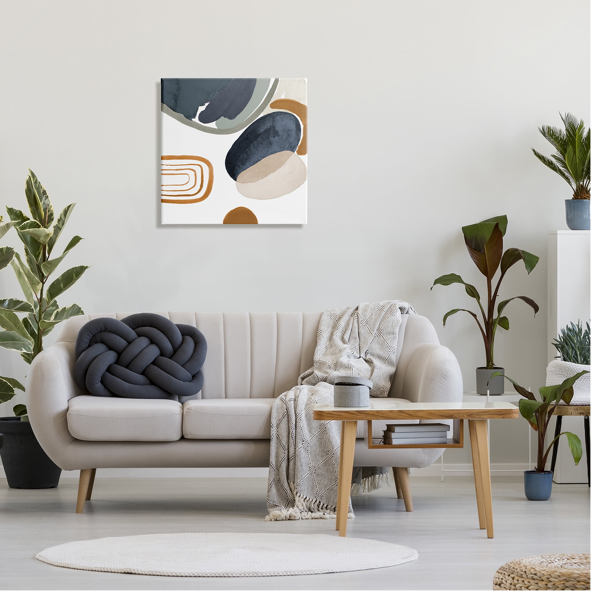 Stupell Industries Abstract Rounded Shapes Striped Pattern Watercolor Detail Painting Gallery Wrapped Canvas Print Wall Art, Design by Lanie Loreth