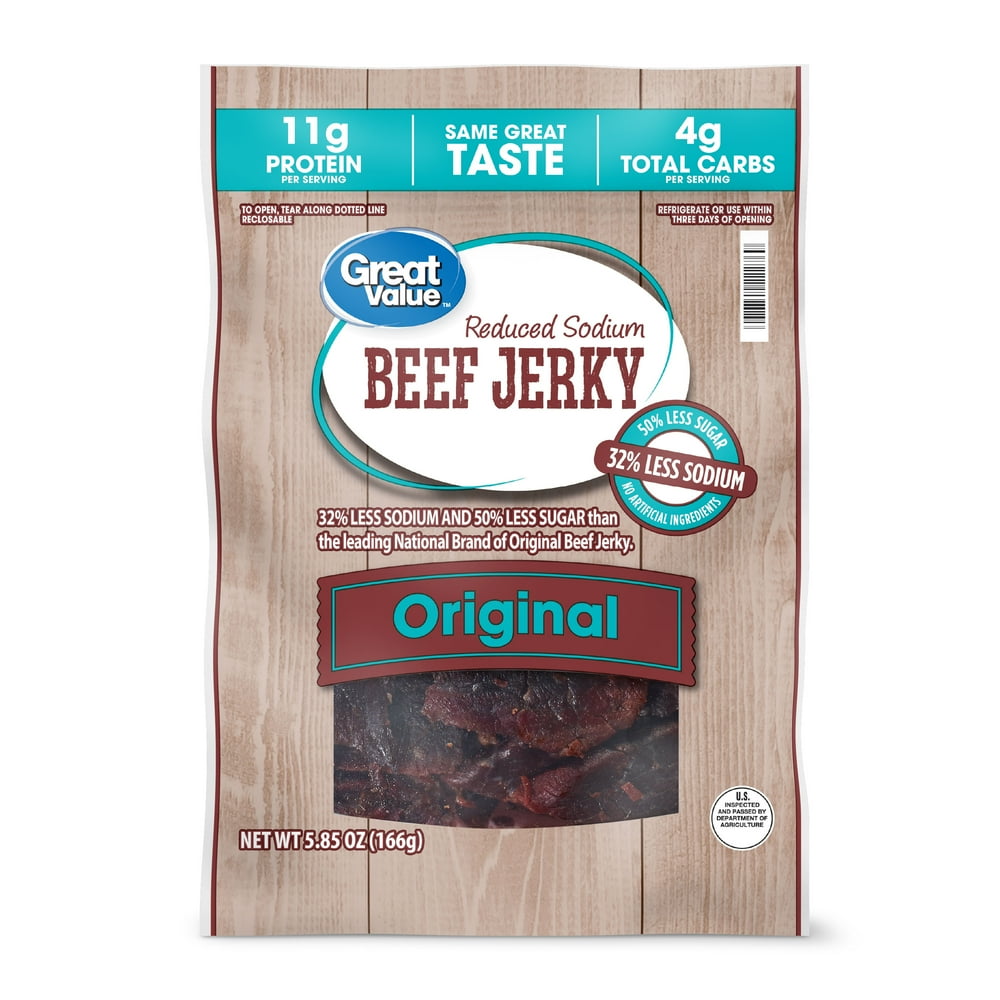 Great Value Reduced Sodium Original Beef Jerky, 5.85 oz