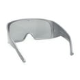 thumbnail image 4 of XL Oversized Shield Rectangle Super Thick Temple Plastic Sport Sunglasses Silver - Black, 4 of 4