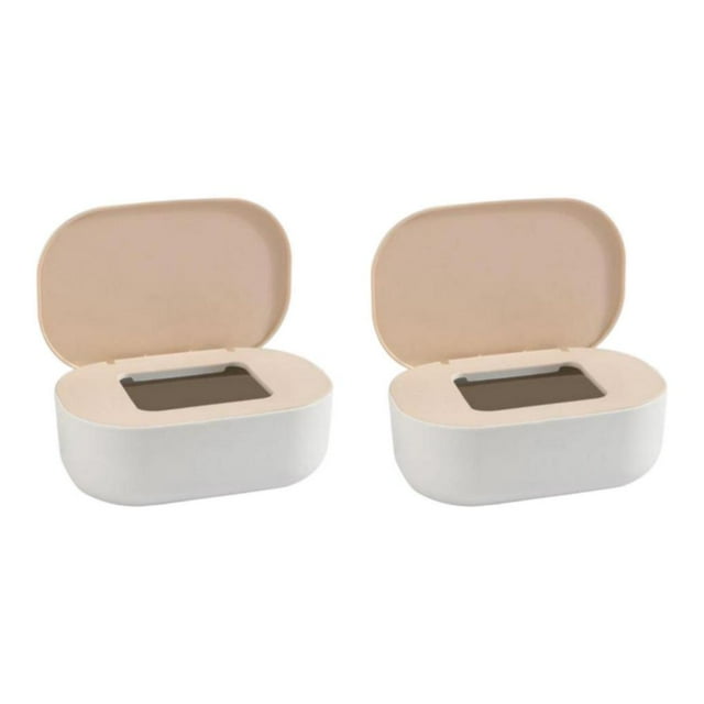 relayinert Stylish Desktop Countertop Mask Dispenser Storage Box with Lid Spacious Holder Plastic Baby Pink 21x14x7.8cm 2Set