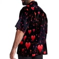 thumbnail image 3 of Valentine's Day Love ECG Men's Spread Collar Tops, Casual Button Down Shirts for Summer Beach, Printed Short Sleeve Shirts - Unisex, 3 of 6