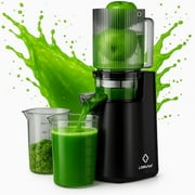 LINKChef Juicer Machine, Slow Masticating with 4.1" Extra Large Feed Chute, Cold Press Juicer Fit Whole Fruits & Vegetables , High Juice Yield, 150W (Black)