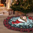 thumbnail image 5 of Halloween Christmas Tree Skirt - Merry Christmas No.217 30 Inches Plaid Trim Christmas Tree Skirt for Halloween Indoor Holiday Home Christmas Tree Decorations with Three Ribbons, 5 of 7