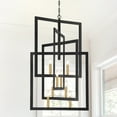 thumbnail image 3 of LovingAHome 8-Light 4 Frame Pendant Chandelier Adjustable Iron Chain Pivoting Square Geometric Light, 3 of 8
