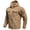 Khaki, variant on ,Men's Lined Warm Full Zip Hooded Rain Jackets Oversized Casual Rainproof Windproof Heavyweight Jackets Winter Softshell Raincoats with Pockets Grey S