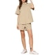 thumbnail image 1 of INSPIRE CHIC Conjunto de Camisa de Algodón de 2 Piezas con Botones y Cuello Turndown de Manga Corta y Pantalones Cortos XL Caqui, 1 of 6