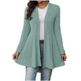 thumbnail image 2 of Sweatshirts for Women Trendy, Women's Open Front Long Sleeve Peplum Cardigan Jacket Casual Loose Rib Knit Sweater Mid-Length Flowy Ruffle Shirt Tops, 2 of 6