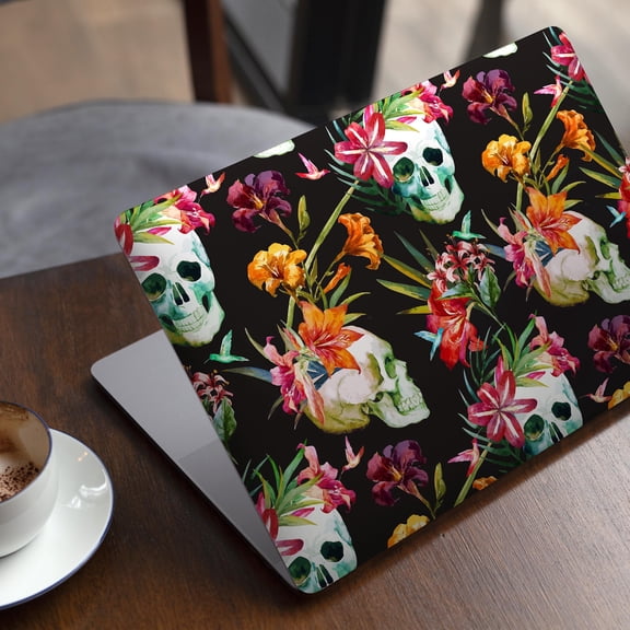 DesignSkinz Tropical Skull Floral Full-Body Skin Decal Wrap Cover for MacBook 12" Retina (A1534)