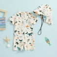 thumbnail image 5 of WIBACKER 0-3T Toddler Baby Boys Marine Animals Short Sleeve One Piece Rash Guard Swimsuit Zipper Bathing Suit Swimwear with Hat, 5 of 9