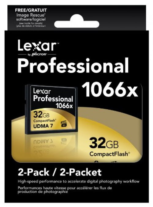 Lexar Professional 32GB 1066X Compact Flash Memory Card 2-pack 