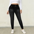 thumbnail image 6 of Bovxnpu Women's High Waisted Jeggings Pants Jeans Denim Pants Leggings Women's Faux Denim Print Wide Leg Pants Fake Pockets Long Sleeve Style Pants, 6 of 9