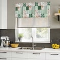 thumbnail image 4 of 2 Pack Valances for Window, Boho Spring Floral Short Curtains for Kitchen Bedroom Living Room, Retro Flowers Plants Patchwork Grid Green Rod Pocket Small Window Treatment Valance Drapes 60 x 18 Inch, 4 of 8