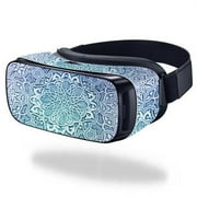 Skin Decal Wrap Compatible With Samsung Gear VR (Original) cover Sticker Design Carved Blue