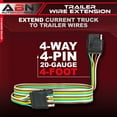 thumbnail image 2 of ABN Trailer Wiring Harness Extension 4 Pin Trailer Wiring Connector - 4 Foot, 2 of 2