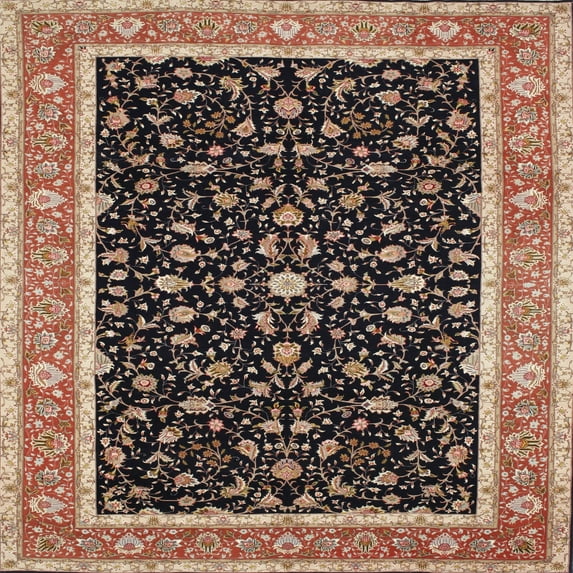 Ahgly Company Machine Washable Indoor Square Traditional Bakers Brown Area Rugs, 7' Square