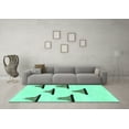 thumbnail image 3 of Ahgly Company Indoor Round Solid Turquoise Blue Modern Area Rugs, 5' Round, 3 of 4