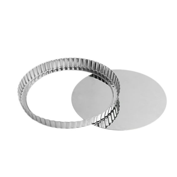 Fox Run Stainless Steel Tart Pan With Removable Bottom, 9" Quiche Baking Pan