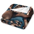 thumbnail image 4 of Teal Chocolate Swirl Blue Brown Fractal Spirals Flannel Fleece Throw Blankets 50"X40" Lightweight Fluffy Winter Fall Blanket Cozy Soft Fuzzy Plush Home Decor for Couch Bed Sofa Bedroom Living Room, 4 of 6