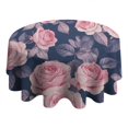 thumbnail image 4 of Pioneer Flower Floral Print Pattern Round Tablecloth 60"x60",Wrinkle Wipeable Table Cloth for Kitchen Dining Room Picnic Patio Party, 4 of 6