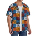 thumbnail image 2 of Sikiie colorful plaid Dinosaur Men's Cuban Shirt, Hawaiian Shirts, Business Casual Button Down Shirts, Short Sleeve Shirt-4X-Large, 2 of 5