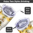 thumbnail image 4 of Bee 40 oz Tumbler with Handle and Straw Lid- 100% Leak Proof Travel Stainless Insulated Tumbler, Cup Holder Friendly, Perfect for Outdoor Travel, Car, and Sports, 4 of 6