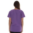 thumbnail image 3 of Just Love Solid Scrub Top for Women with Pockets and V-Neck - Comfortable and Professional Medical Uniform (Purple, X-Small), 3 of 3