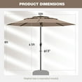 thumbnail image 3 of Costway 10 ft 3-tier Vented Patio Umbrella Large Market Table Umbrella Outdoor Sun Shade Brown, 3 of 10