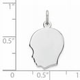 thumbnail image 3 of Sterling Silver Rh-plt Engraveable Boy Disc Charm Polish on Front/Back QM354/35P, 3 of 4