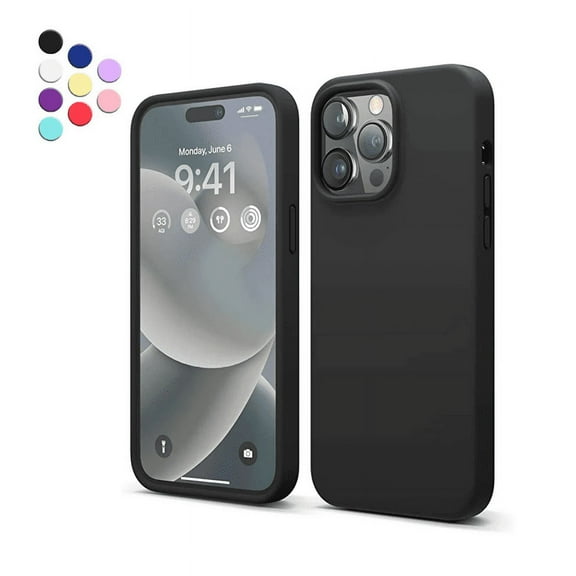 Entronix Silicone Case for iPhone 14 Pro Max 6.7 inch {Shock-Absorbent- Raised Edge Protection- Silicone Rubber Case Compatible with iPhone 14 Pro Max (6.7 inch 2022 Released) Black