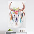thumbnail image 1 of Feather Tapestry, Watercolor Style Bull Skull Ornaments Vibrant Image, Fabric Wall Hanging Decor for Bedroom Living Room Dorm, 5 Sizes, Multicolor, by Ambesonne, 1 of 1