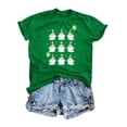 thumbnail image 2 of Hxlamzoo St Patrick's Day Shirt Women Lucky Four-Leaf Clover Graphic Shamrock Tshirt Spring Short Sleeve Tee Tops, 2 of 7