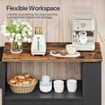 thumbnail image 5 of Kitchen Island with Power Outlet, Rolling Kitchen Island with Glass Doors and Open Storage Shelf, Island Table with Spice Rack, Towel Rack for Kitchen, Rustic Brown and Black, 5 of 9
