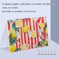 thumbnail image 3 of Yayeee Toggle Light Switch Wall Plate 2-Gang 4.56"x4.48" Decorative Outlet Cover, Red Striped Lemon, 3 of 7