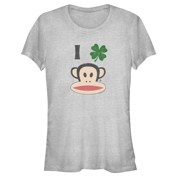 Junior's Paul Frank St. Patrick's Day Four-Leaf Clover Julius  Graphic Tee Athletic Heather Large