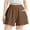 Coffee, variant on PIWHJQK Women Athletic Gym Yoga Shorts Women's 5 Inch Loose Style Solid Workout Shorts With Pockets Yoga Bottoms