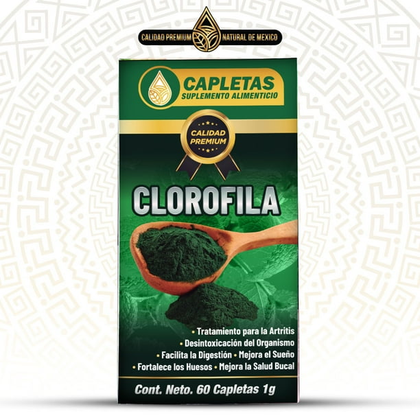 Chlorophyll Supplement 60 Caplets 500mg. by Natural de Mexico