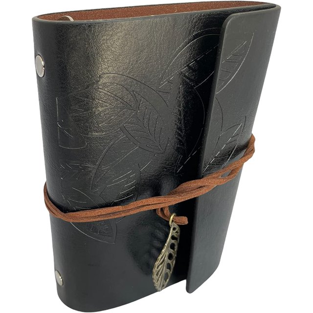Diario de Viaje Vintage Sailing Libreta de Bolsillo Tipo Piel Mediana 18.5x12.5 cm Negro